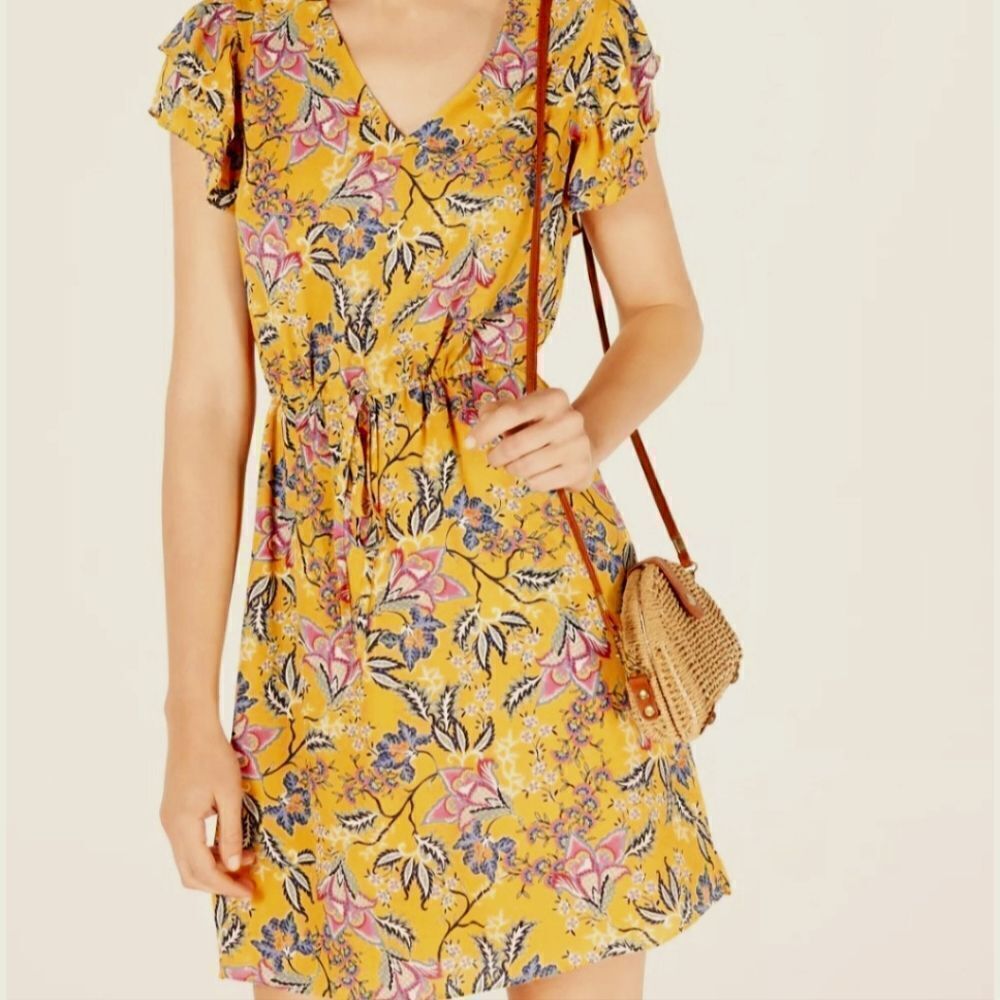 Maison Jules Sunny Drawstring Dress